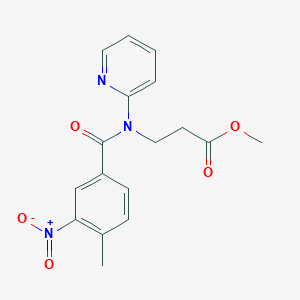 molecular formula C17H17N3O5 B1620729 Methyl 3-(4-methyl-3-nitro-N-(pyridin-2-yl)benzamido)propanoate CAS No. 694517-54-9