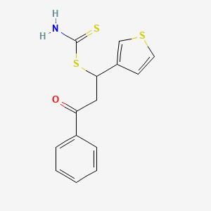 molecular formula C14H13NOS3 B1620772 3-Oxo-3-phenyl-1-(3-thienyl)propyl aminomethanedithioate CAS No. 286366-70-9