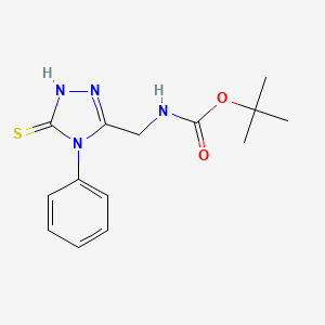 molecular formula C14H18N4O2S B1620780 tert-Butyl N-[(5-mercapto-4-phenyl-4H-1,2,4-triazol-3-yl)methyl]carbamate CAS No. 306935-45-5