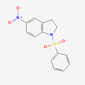 molecular formula C14H12N2O4S B1620863 5-硝基-1-(苯磺酰基)吲哚啉 CAS No. 519056-50-9