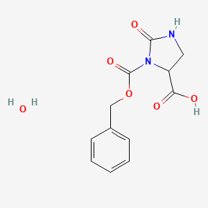 molecular formula C12H14N2O6 B1620865 3-[(Benzyloxy)carbonyl]-2-oxoimidazolidine-4-carboxylic acid hydrate CAS No. 849776-99-4