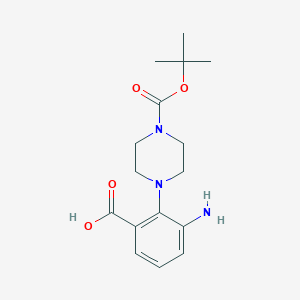 molecular formula C16H23N3O4 B1620958 3-氨基-2-[4-[(2-甲基丙烷-2-基)氧羰基]哌嗪-1-基]苯甲酸 CAS No. 904818-03-7