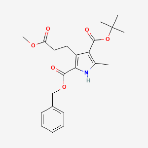 molecular formula C22H27NO6 B1620966 2-Benzyl 4-(tert-butyl) 3-(3-methoxy-3-oxopropyl)-5-methyl-1H-pyrrole-2,4-dicarboxylate CAS No. 53365-80-3