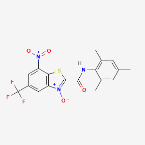 molecular formula C18H14F3N3O4S B1620979 2-[(Mesitylamino)carbonyl]-7-nitro-5-(trifluoromethyl)-1,3-benzothiazol-3-ium-3-olate CAS No. 217317-46-9