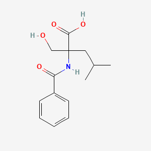 molecular formula C14H19NO4 B1621031 2-(Hydroxymethyl)-4-methyl-2-(phenylcarbonylamino)pentanoic acid CAS No. 52421-47-3