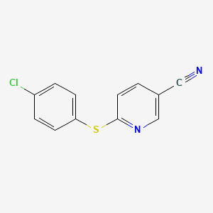 B1621034 2-(4-Chlorophenylthio)pyridine-5-carbonitrile CAS No. 259683-22-2