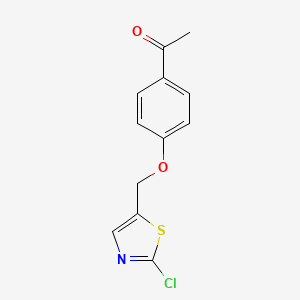 molecular formula C12H10ClNO2S B1621066 1-{4-[(2-Chloro-1,3-thiazol-5-yl)methoxy]phenyl}-1-ethanone CAS No. 339104-75-5