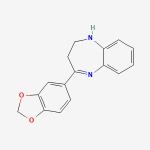 molecular formula C16H14N2O2 B1621072 4-苯并[1,3]二氧杂环-5-基-2,3-二氢-1H-苯并[b][1,4]二氮杂卓 CAS No. 904815-46-9