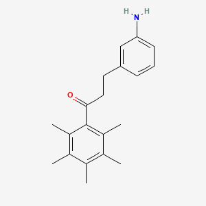 molecular formula C20H25NO B1621087 3-(3-Aminophenyl)-1-(2,3,4,5,6-pentamethylphenyl)propan-1-one CAS No. 646506-64-1
