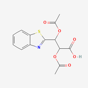 molecular formula C14H13NO6S B1621138 2,3-双(乙酰氧基)-3-(1,3-苯并噻唑-2-基)丙酸 CAS No. 97338-86-8