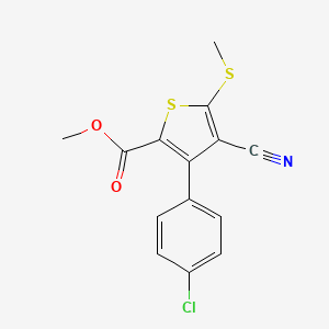 Methyl 3-(4-chlorophenyl)-4-cyano-5-(methylthio)thiophene-2-carboxylate