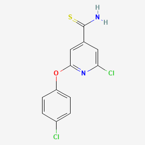 2-Chloro-6-(4-chlorophenoxy)pyridine-4-carbothioamide