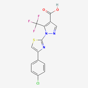 molecular formula C14H7ClF3N3O2S B1621202 1-[4-(4-chlorophenyl)-1,3-thiazol-2-yl]-5-(trifluoromethyl)-1H-pyrazole-4-carboxylic acid CAS No. 159885-82-2