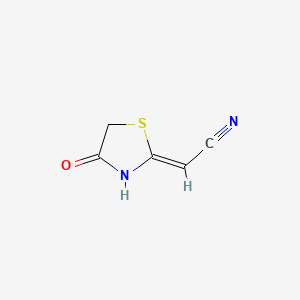 molecular formula C5H4N2OS B1621206 （4-氧代噻唑烷-2-亚甲基）丙腈 CAS No. 3364-82-7