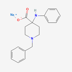 molecular formula C19H21N2NaO2 B1621228 Sodium 1-benzyl-4-(phenylamino)piperidine-4-carboxylate CAS No. 61085-47-0