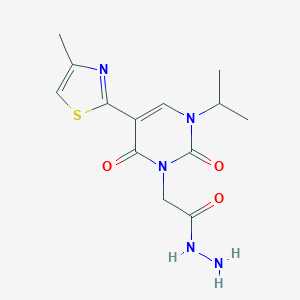 molecular formula C13H17N5O3S B1621235 2-(3-Isopropyl-5-(4-methylthiazol-2-yl)-2,6-dioxo-2,3-dihydropyrimidin-1(6H)-yl)acetohydrazide CAS No. 306935-29-5