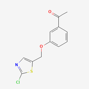 molecular formula C12H10ClNO2S B1621262 1-{3-[(2-Chloro-1,3-thiazol-5-yl)methoxy]phenyl}-1-ethanone CAS No. 339104-67-5