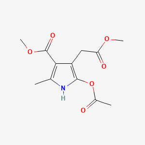 molecular formula C12H15NO6 B1621278 methyl 5-(acetyloxy)-4-(2-methoxy-2-oxoethyl)-2-methyl-1H-pyrrole-3-carboxylate CAS No. 77978-85-9