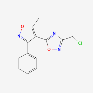 molecular formula C13H10ClN3O2 B1621316 3-(Chloromethyl)-5-(5-methyl-3-phenylisoxazol-4-yl)-1,2,4-oxadiazole CAS No. 261349-42-2
