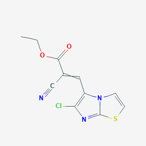 molecular formula C11H8ClN3O2S B1621318 Ethyl 3-(6-chloroimidazo[2,1-b][1,3]thiazol-5-yl)-2-cyanoprop-2-enoate CAS No. 265307-86-6