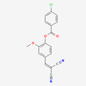 molecular formula C18H11ClN2O3 B1621375 4-(2,2-Dicyanoethenyl)-2-methoxyphenyl 4-chlorobenzoate CAS No. 301810-25-3