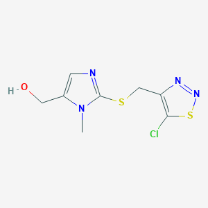 molecular formula C8H9ClN4OS2 B1621422 (2-{[(5-Chloro-1,2,3-thiadiazol-4-yl)methyl]-sulfanyl}-1-methyl-1H-imidazol-5-yl)methanol CAS No. 338422-47-2