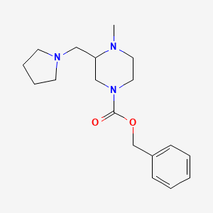 molecular formula C18H27N3O2 B1621425 4-Methyl-3-pyrrolidin-1-ylmethyl-piperazine-1-carboxylic acid benzyl ester CAS No. 886363-00-4