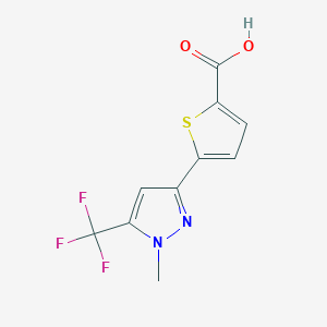 molecular formula C10H7F3N2O2S B1621445 5-[1-methyl-5-(trifluoromethyl)pyrazol-3-yl]thiophene-2-carboxylic Acid CAS No. 223499-20-5