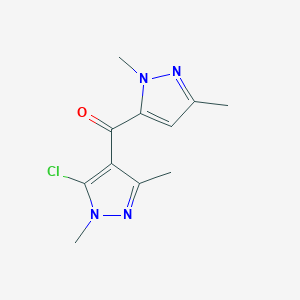 molecular formula C11H13ClN4O B1621451 (5-chloro-1,3-dimethyl-1H-pyrazol-4-yl)(1,3-dimethyl-1H-pyrazol-5-yl)methanone CAS No. 648859-52-3