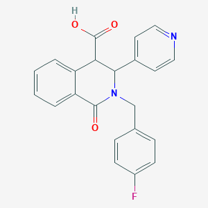 molecular formula C22H17FN2O3 B1621482 2-(4-Fluorobenzyl)-1-oxo-3-pyridin-4-yl-1,2,3,4-tetrahydroisoquinoline-4-carboxylic acid CAS No. 278782-55-1