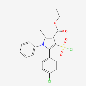 molecular formula C20H17Cl2NO4S B1621504 Ethyl 5-(4-chlorophenyl)-4-chlorosulfonyl-2-methyl-1-phenylpyrrole-3-carboxylate CAS No. 306936-31-2