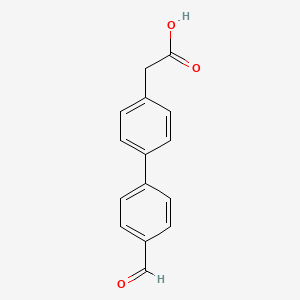 molecular formula C15H12O3 B1621519 (4'-ホルミルビフェニル-4-イル)酢酸 CAS No. 669713-90-0