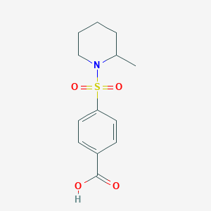 molecular formula C13H17NO4S B1621539 4-[(2-Methylpiperidin-1-yl)sulfonyl]benzoic acid CAS No. 70111-45-4