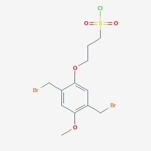 molecular formula C12H15Br2ClO4S B1621653 3-[2,5-Bis(bromomethyl)-4-methoxyphenoxy]-1-propanesulfonyl chloride CAS No. 480439-40-5