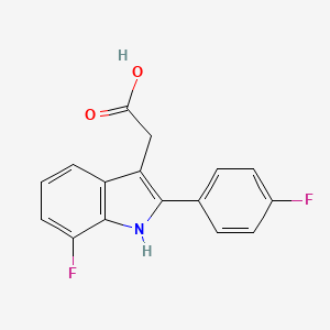 molecular formula C16H11F2NO2 B1621691 2-(7-Fluoro-2-(4-fluorophenyl)-1H-indol-3-YL)acetic acid CAS No. 901194-06-7