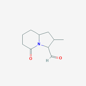 molecular formula C10H15NO2 B162178 2-Methyl-5-oxooctahydroindolizine-3-carbaldehyde CAS No. 137521-36-9