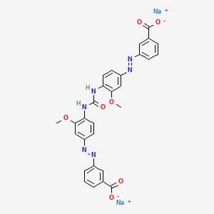 molecular formula C29H22N6Na2O7 B1621783 Disodium 3,3'-(carbonylbis(imino(3-methoxy-4,1-phenylene)azo))dibenzoate CAS No. 6420-30-0