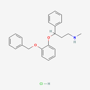 molecular formula C23H26ClNO2 B1621803 N-Methyl-3-(2-benzyloxyphenoxy)-3-phenylpropylamine hydrochloride CAS No. 79332-99-3