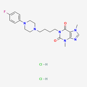 molecular formula C21H29Cl2FN6O2 B1621812 Theobromine, 1-(4-(4-(p-fluorophenyl)-1-piperazinyl)butyl)-, dihydrochloride CAS No. 87798-90-1