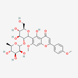 molecular formula C29H34O14 B1621820 6-[(3R,4S,5S,6R)-4,5-dihydroxy-6-(hydroxymethyl)-3-[(3S,4S,5S,6R)-3,4,5-trihydroxy-6-methyloxan-2-yl]oxyoxan-2-yl]-5-hydroxy-7-methoxy-2-(4-methoxyphenyl)chromen-4-one CAS No. 52589-13-6