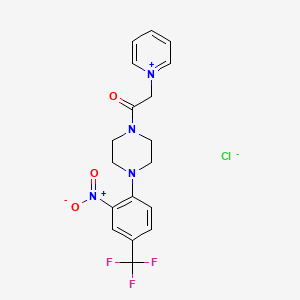 molecular formula C18H18ClF3N4O3 B1621853 1-(4-[2-Nitro-4-(trifluoromethyl)phenyl]piperazino)-2-pyridinium-1-ylethan-1-one chloride CAS No. 219139-24-9