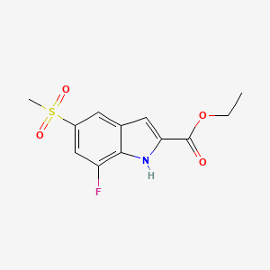 molecular formula C12H12FNO4S B1621867 ethyl 7-fluoro-5-(methylsulfonyl)-1H-indole-2-carboxylate CAS No. 849035-83-2