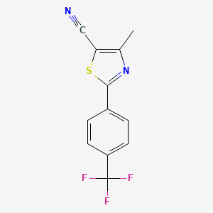 molecular formula C12H7F3N2S B1621869 4-Methyl-2-[4-(trifluoromethyl)phenyl]-1,3-thiazole-5-carbonitrile CAS No. 499796-94-0