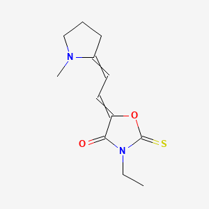 molecular formula C12H16N2O2S B1621922 3-Ethyl-5-[2-(1-methylpyrrolidin-2-ylidene)ethylidene]-2-sulfanylidene-1,3-oxazolidin-4-one CAS No. 41504-26-1