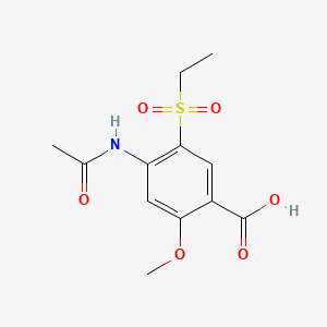 molecular formula C12H15NO6S B1621954 4-Acetamido-5-(ethylsulphonyl)-2-methoxybenzoic acid CAS No. 94134-06-2