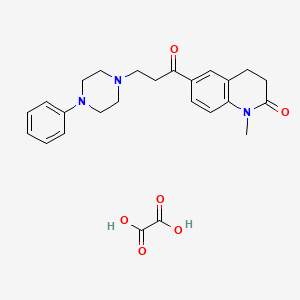 molecular formula C25H29N3O6 B1621976 1-Methyl-6-(1-oxo-3-(4-phenyl-1-piperazinyl)propyl)-3,4-dihydrocarbostyril monooxalate CAS No. 80845-35-8