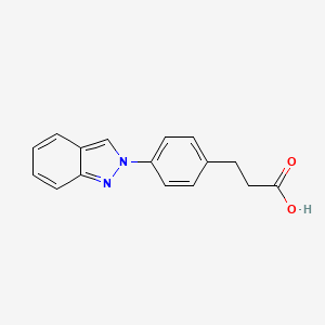 molecular formula C16H14N2O2 B1621977 Propionic acid, 3-(p-(2H-indazol-2-yl)phenyl)- CAS No. 81265-72-7