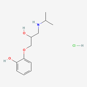 molecular formula C12H20ClNO3 B1622014 2-(2-Hydroxy-3-((1-methylethyl)amino)propoxy)phenol hydrochloride CAS No. 2829-92-7
