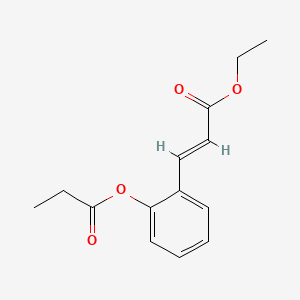molecular formula C14H16O4 B1622043 Ethyl 3-(2-(1-oxopropoxy)phenyl)acrylate CAS No. 84930-09-6