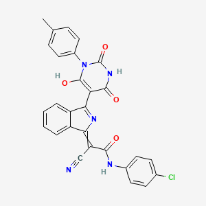 Acetamide, N-(4-chlorophenyl)-2-cyano-2-[2,3-dihydro-3-[tetrahydro-1-(4-methylphenyl)-2,4,6-trioxo-5(2H)-pyrimidinylidene]-1H-isoindol-1-ylidene]-